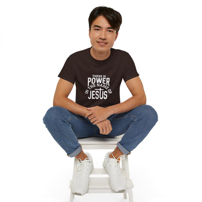 There Is Power In The Name Of Jesus Unisex Christian Ultra Cotton Tee Printify