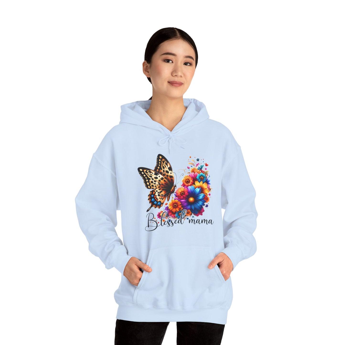 Blessed Mama Women's Christian Hooded Pullover Sweatshirt