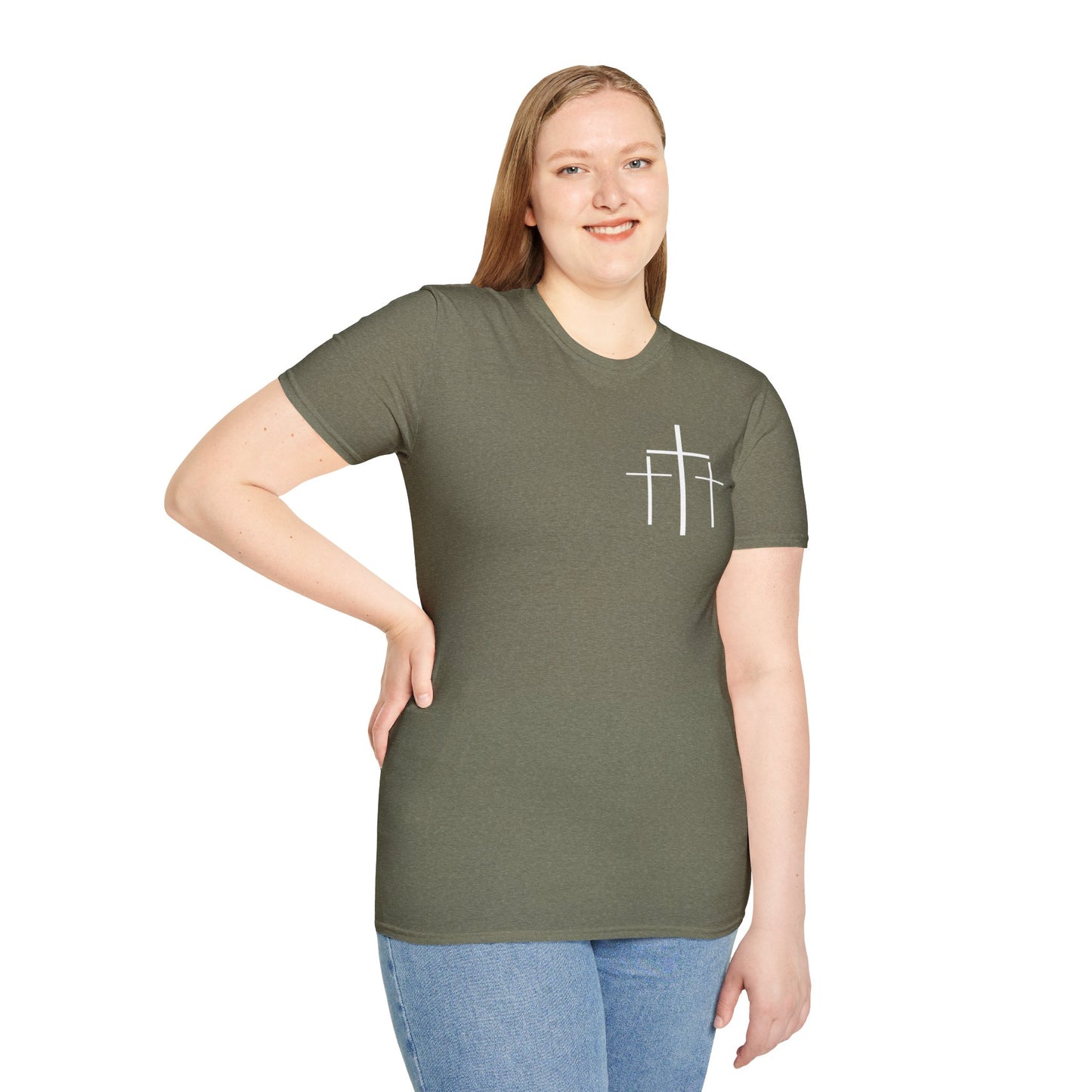 Faith Over Fear 3 Crosses   Christian Unisex T-shirt