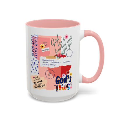 Inspirational Accent Coffee Mug - 11 & 15oz - Fear Him Not Man - Perfect Gift for Friends and Family