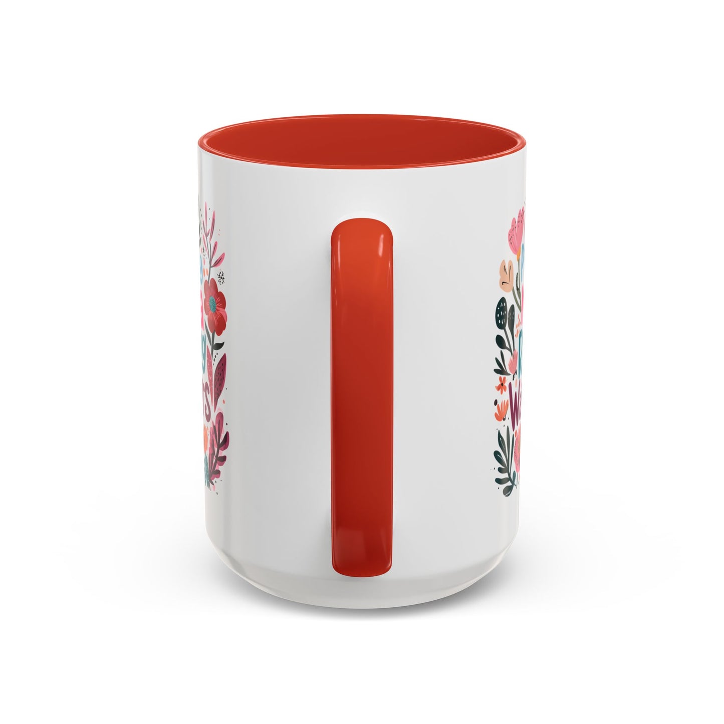 Floral Inspirational Coffee Accent Mug - Praying Mama Raising Warriors, Gift for Moms, Mother's Day Mug, Motivational Cup, Unique Kitchenware