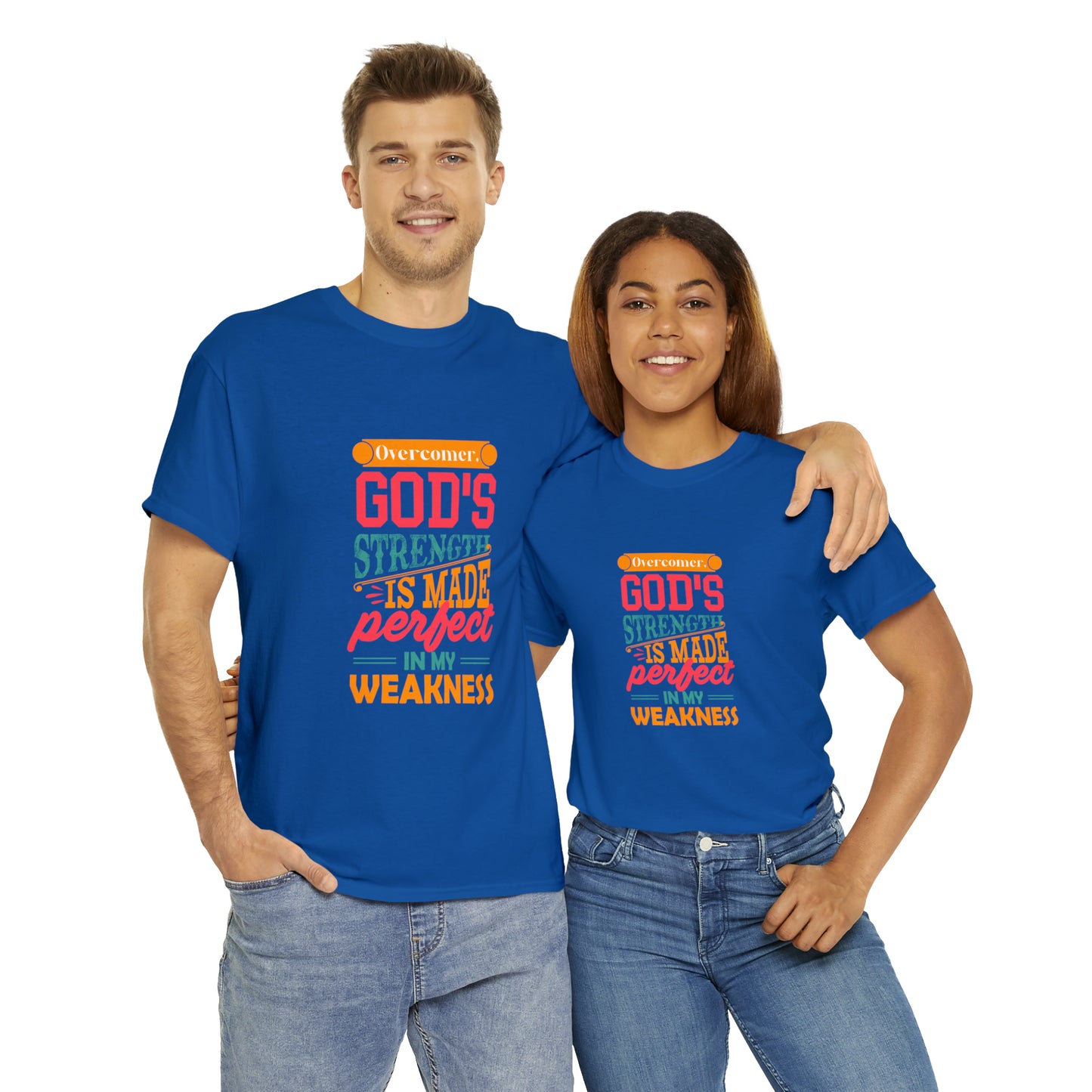 Overcomer God's Strength Is Made Perfect In My Weakness Unisex Heavy Cotton Tee