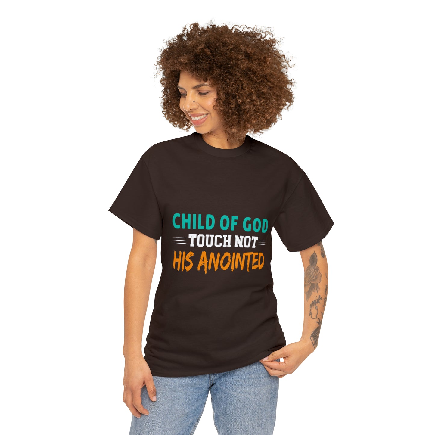 Child Of God Touch Not His Anointed Unisex Heavy Cotton Tee Printify