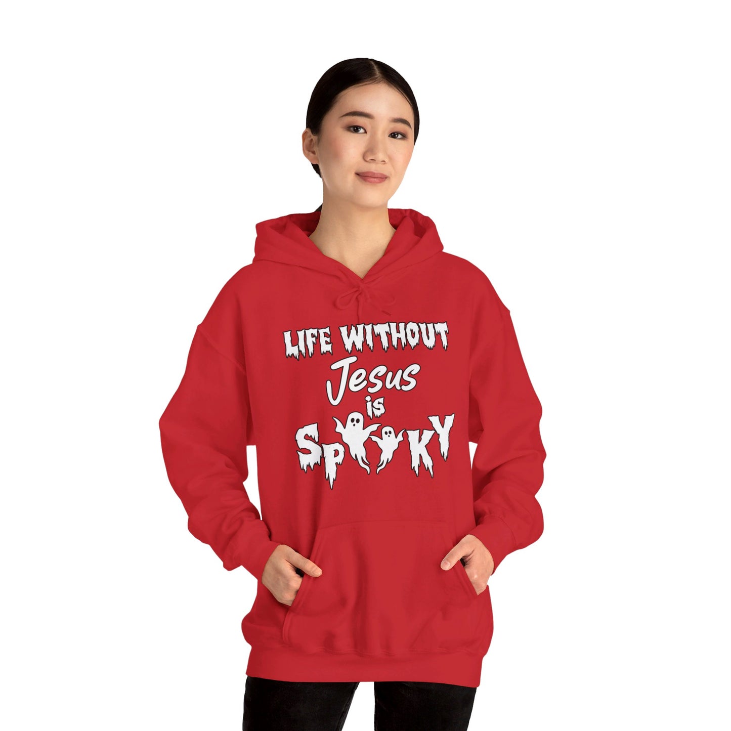 Life Without Jesus Is Spooky Unisex Christian Pullover Hooded Sweatshirt