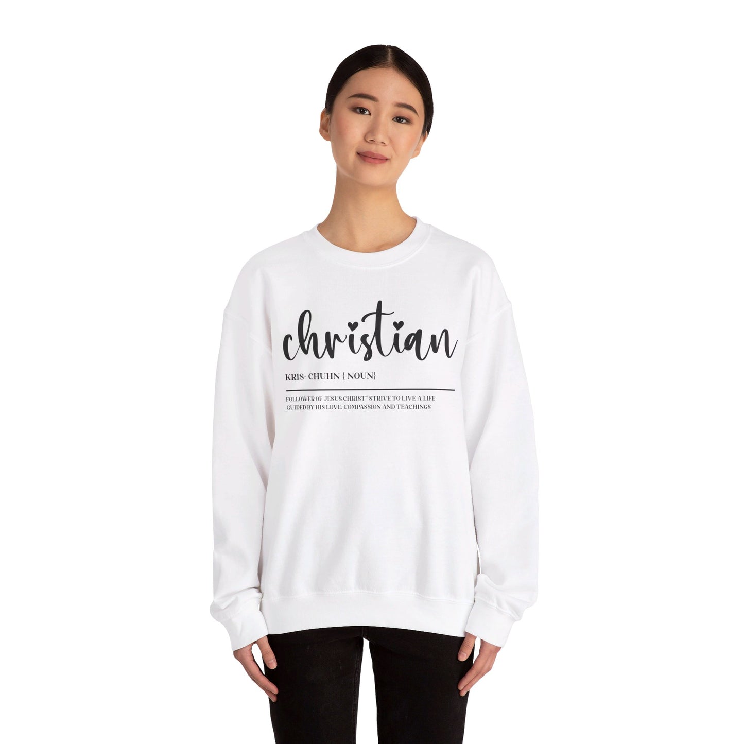 I Am A Christian Follower Of Christ  Unisex Heavy Blend™ Crewneck Christian Sweatshirt