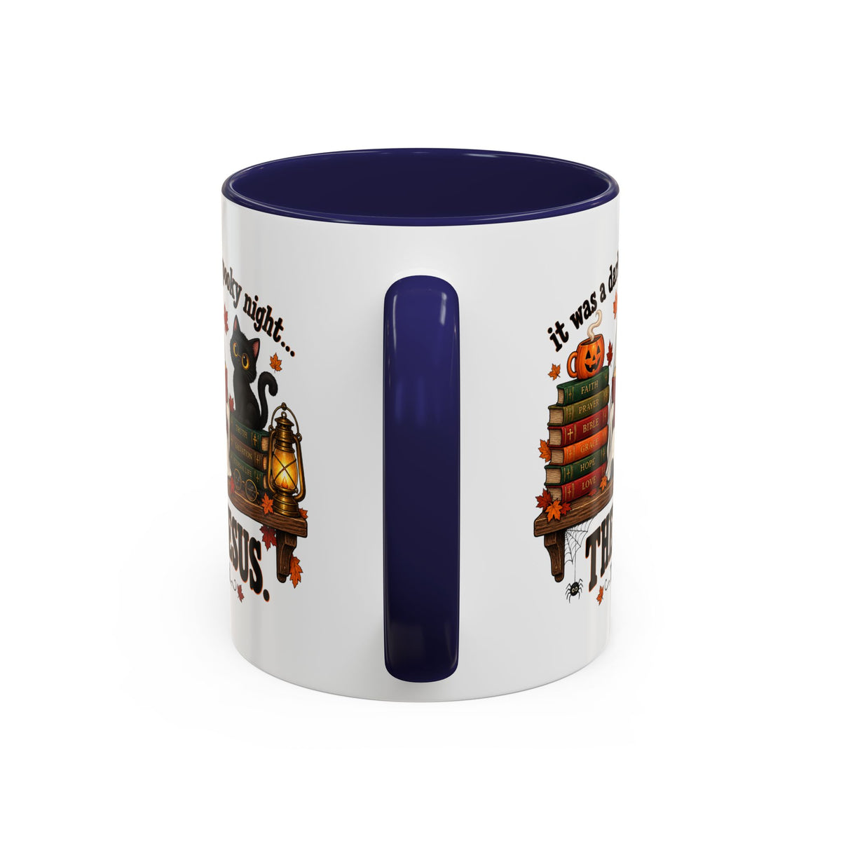 Halloween Christian Coffee Mug — “It Was a Dark and Spooky Night… Then Jesus” Accent Mug