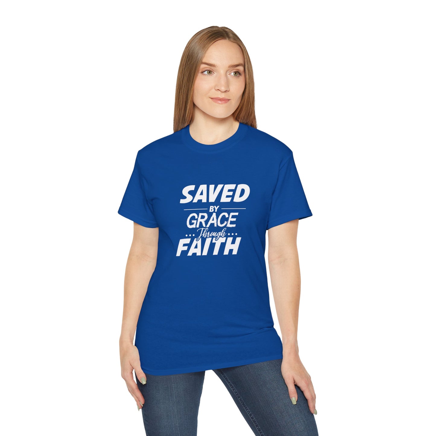 Saved By Grace Through Faith Unisex Christian Ultra Cotton Tee Printify