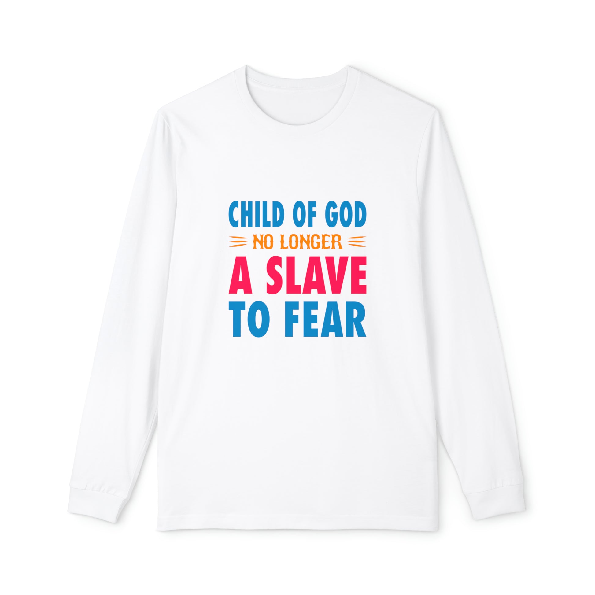 Child Of God No Longer A Slave To Fear Women's Christian Long Sleeve Pajama Set Printify