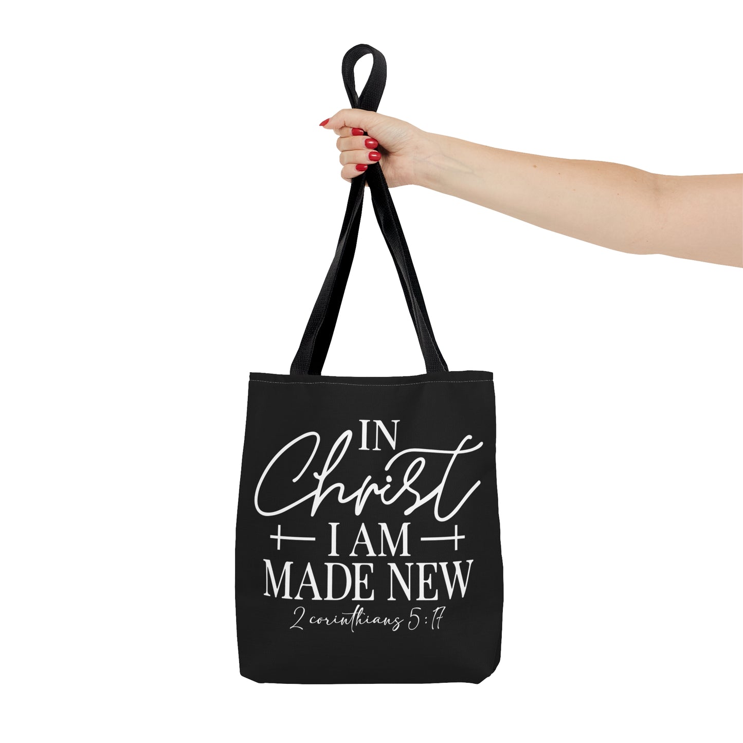 In Christ I Am Made New Christian Tote Bag