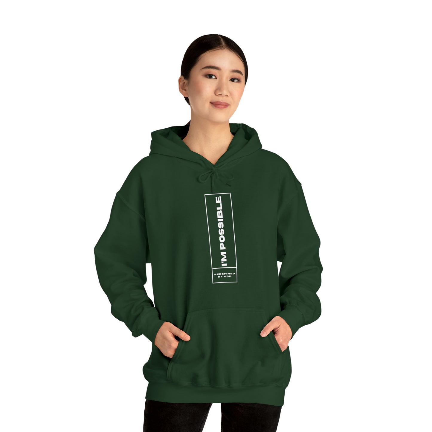 I'm Possible Redefined By God Unisex Hooded Sweatshirt Printify