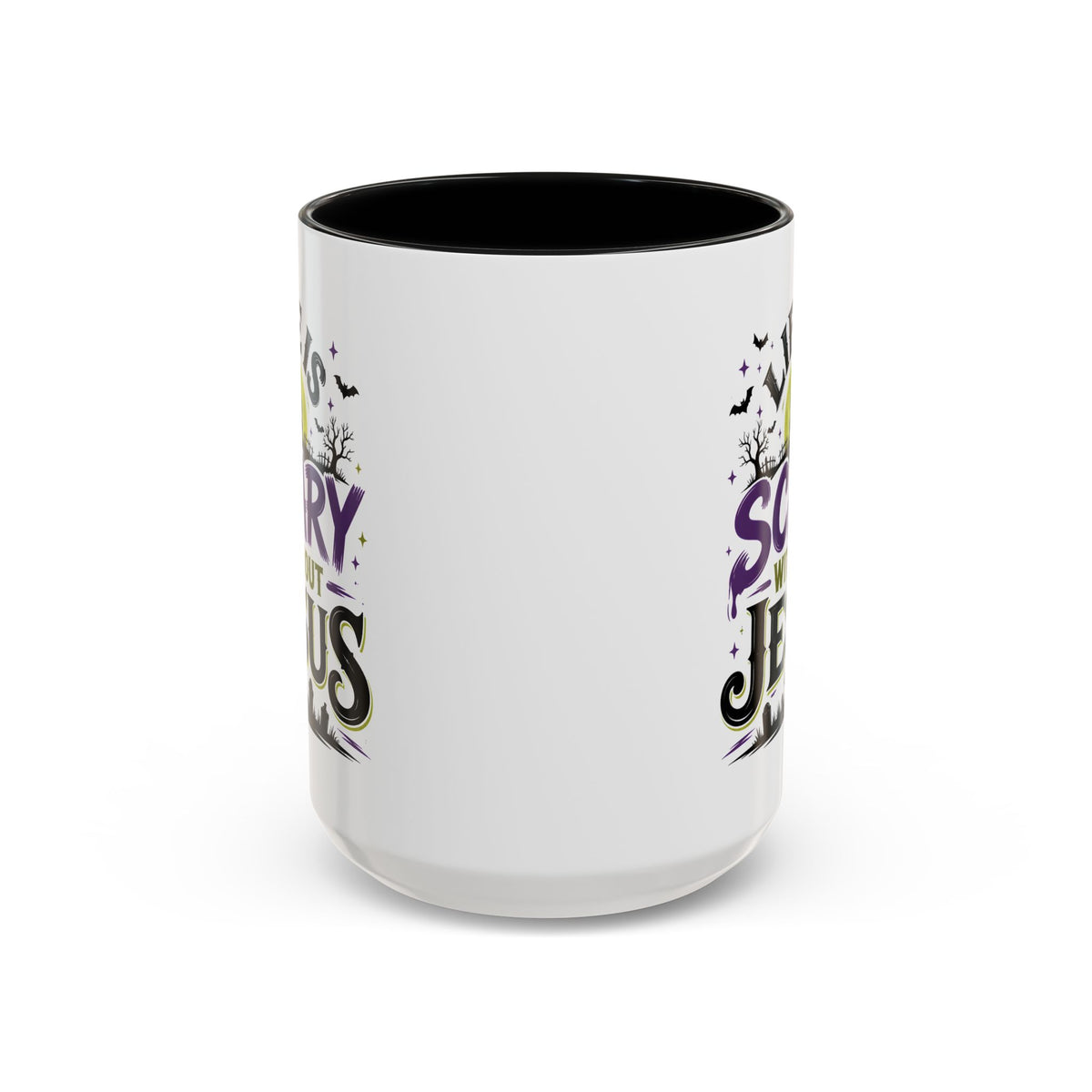 Coffee Mug — “Life Is Scary Without Jesus” Halloween Christian Accent Mug (11/15oz)
