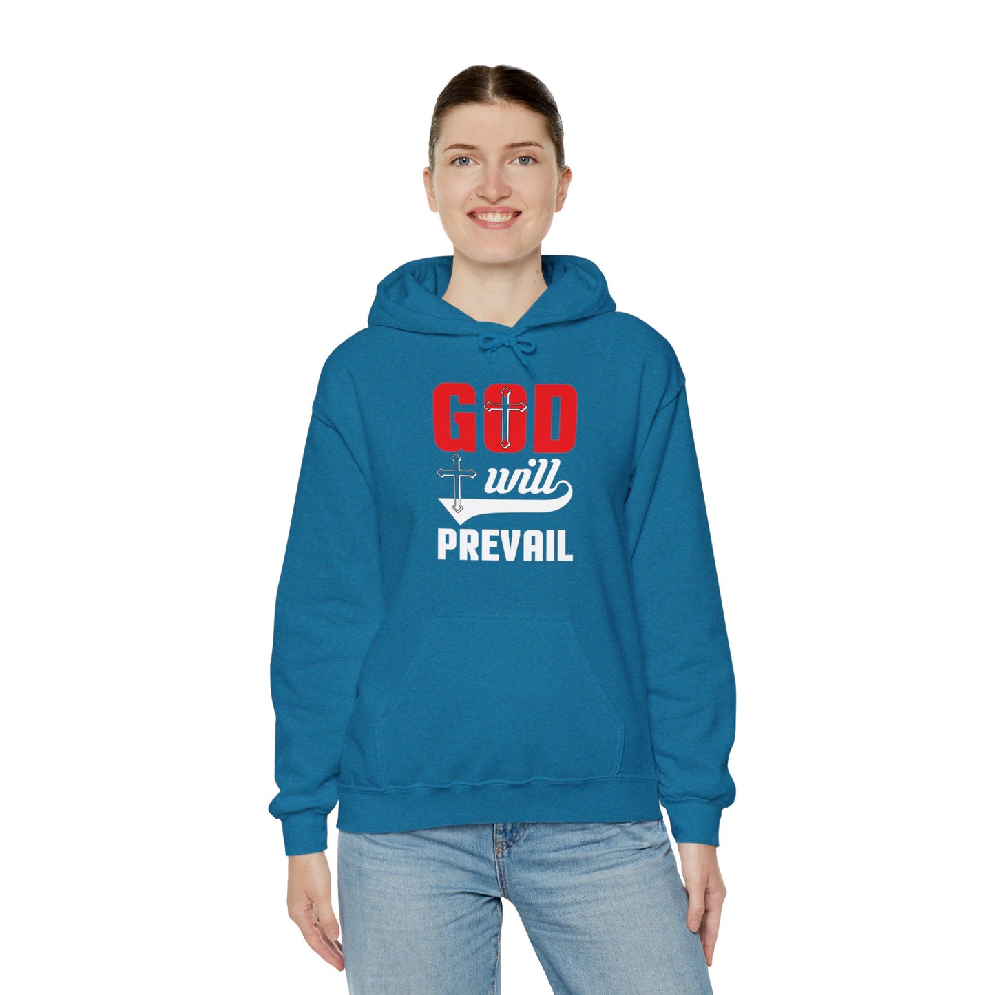 God Will Prevail Unisex Christian Hooded Pullover Sweatshirt