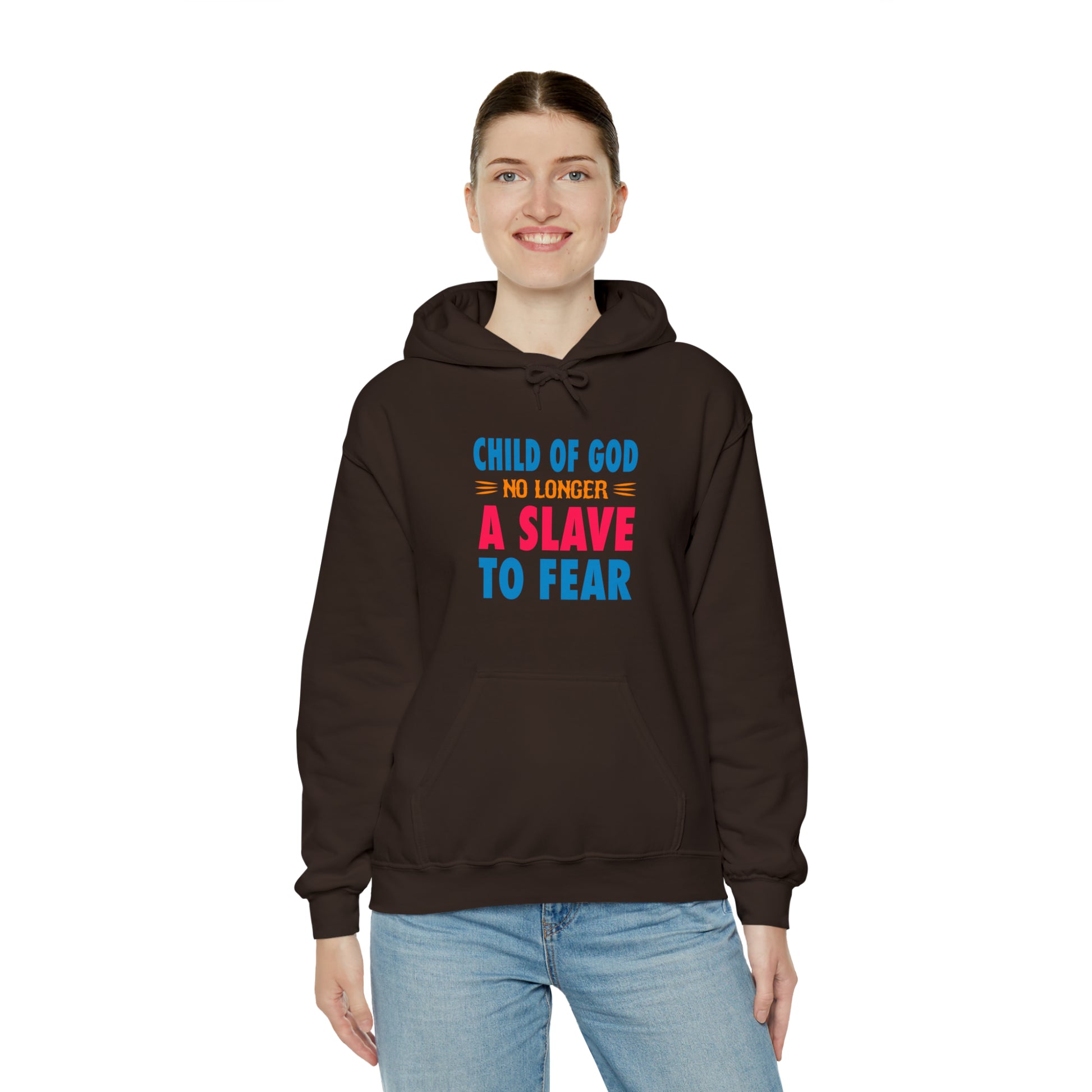 Child Of God No Longer A Slave To Fear Christian Unisex Pull On Hooded sweatshirt Printify