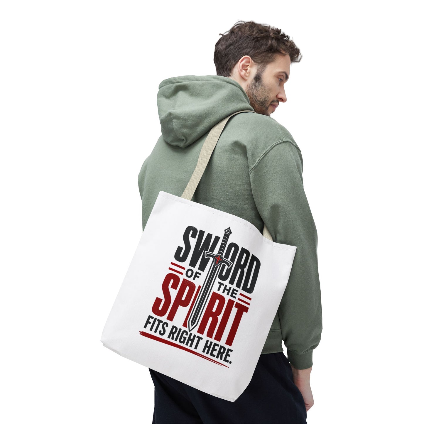 Sword of the Spirit Tote Bag — Christian Faith Inspirational Canvas Tote - ClaimedbyGodDesigns