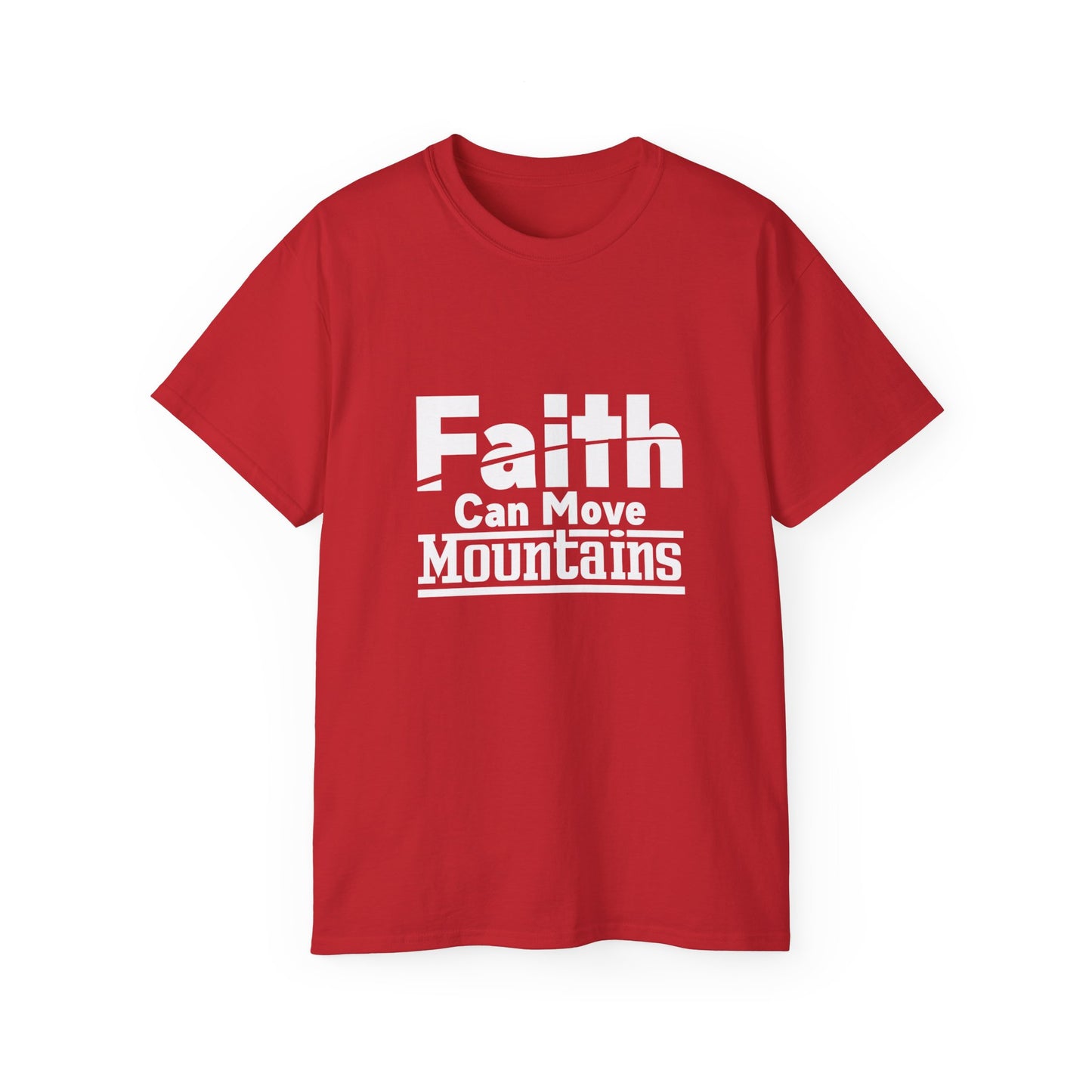 Faith Can Move Mountains Unisex Christian Ultra Cotton Tee Printify