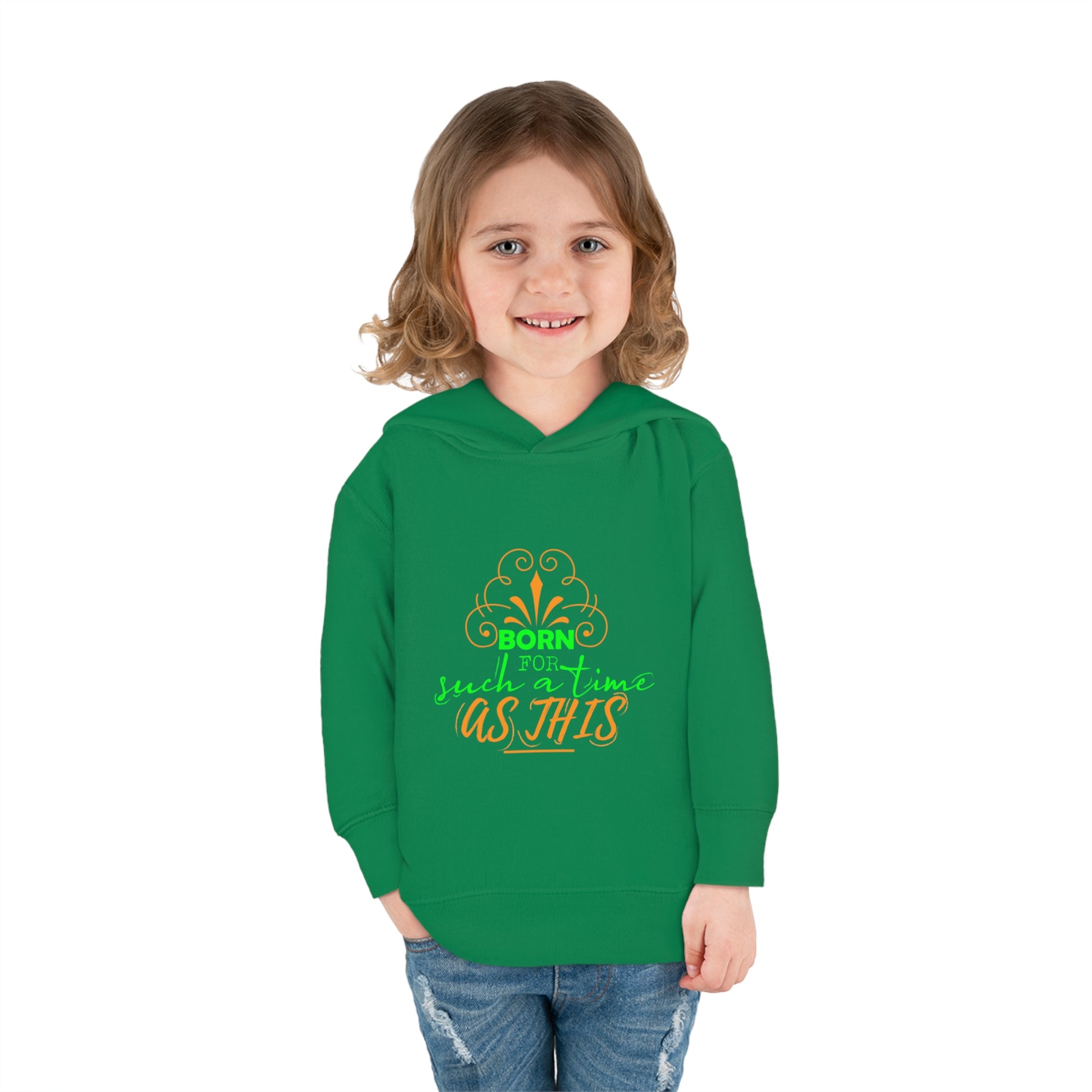 Born For Such A Time As This Toddler Christian Pullover Fleece Hoodie Printify