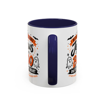 Christian Coffee Mug — "He's My Light, Jesus Is My Boo" Halloween Accent Mug