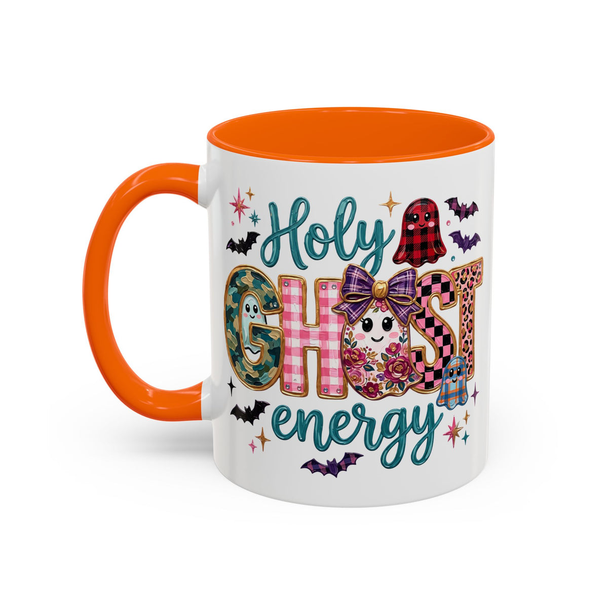 Accent Christian Coffee Mug — "Holy Ghost Energy" Halloween Cute Spooky Ceramic Mug (11/15oz)