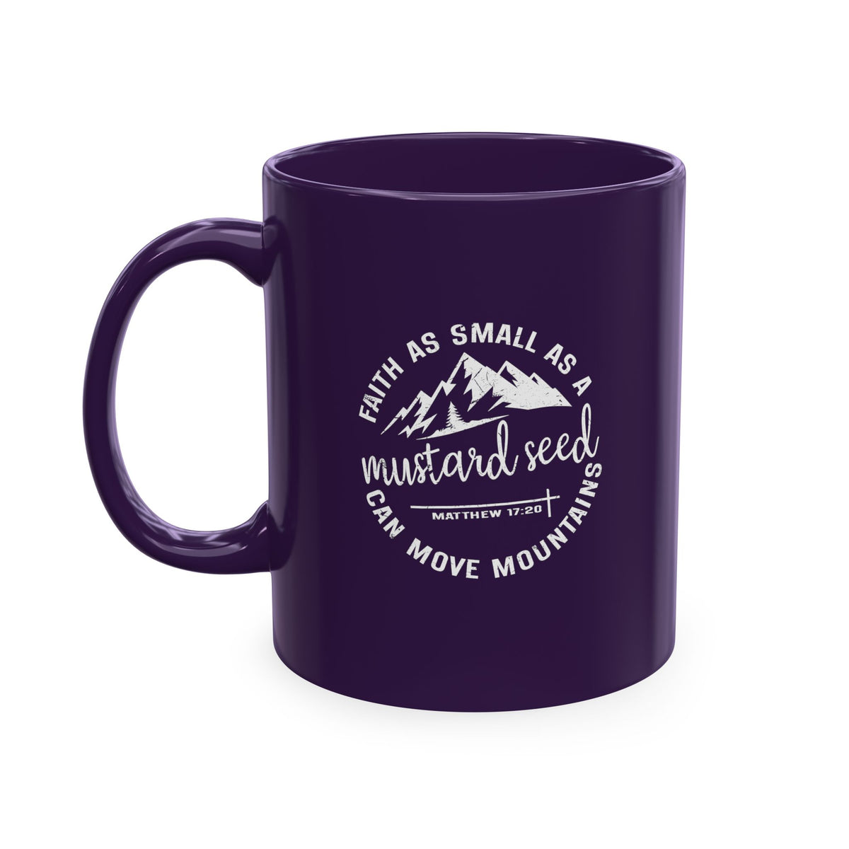 Mustard Christian Ceramic Mug — "Faith as Small as a Mustard Seed" Inspirational Coffee Cup