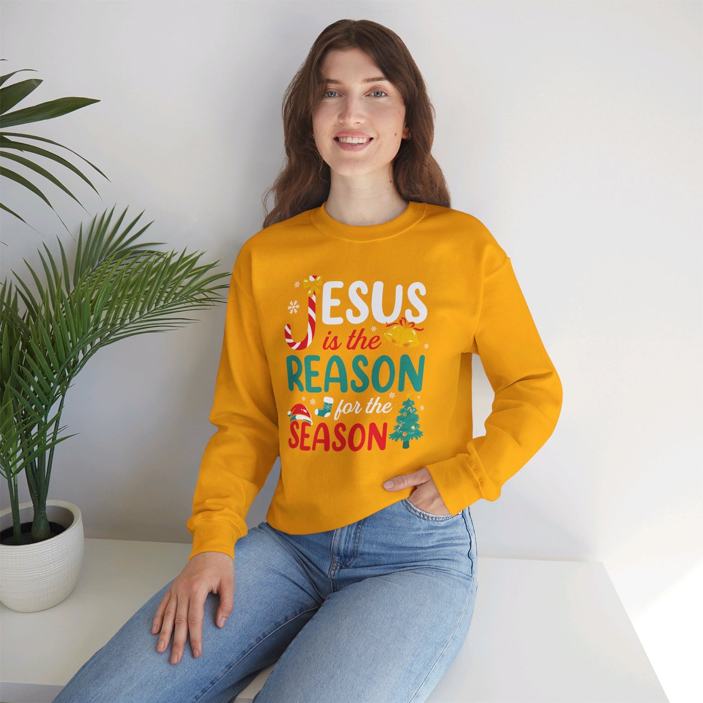 Jesus Is The Reason For The Season Christmas Unisex Heavy Blend™ Crewneck Christian Sweatshirt