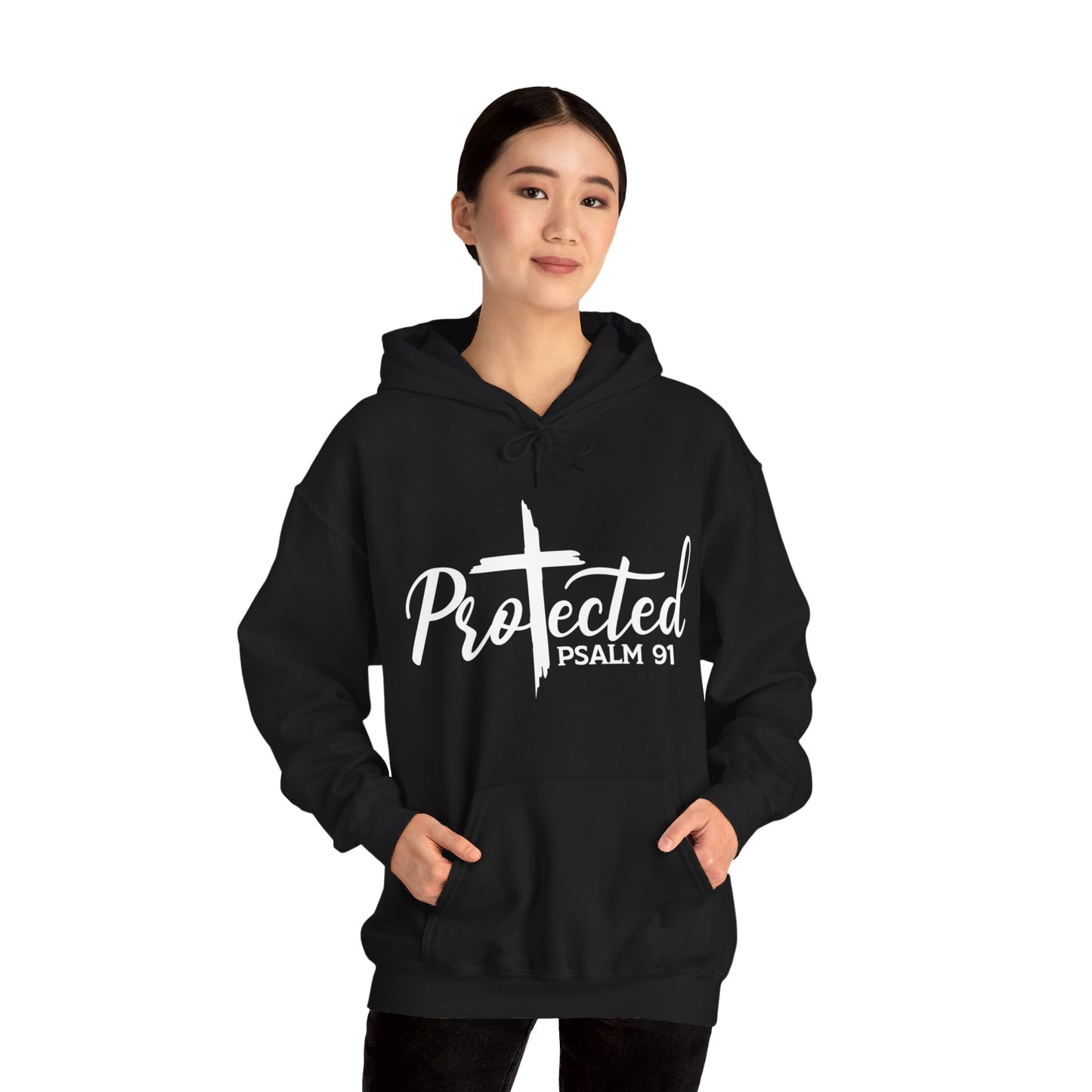 Psalm 91 Protected Unisex Christian Pullover Hooded Sweatshirt