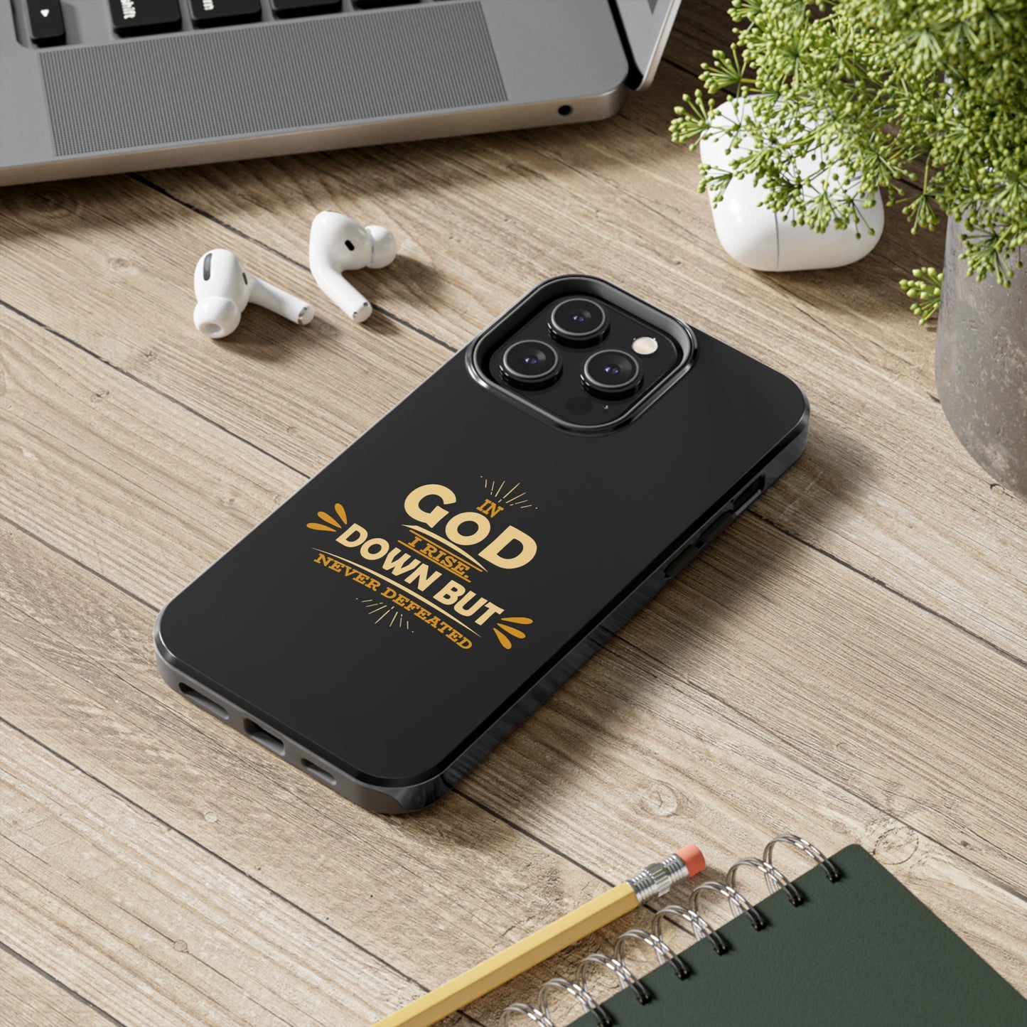 In God I Rise Down But Never Defeated  Tough Phone Cases, Case-Mate