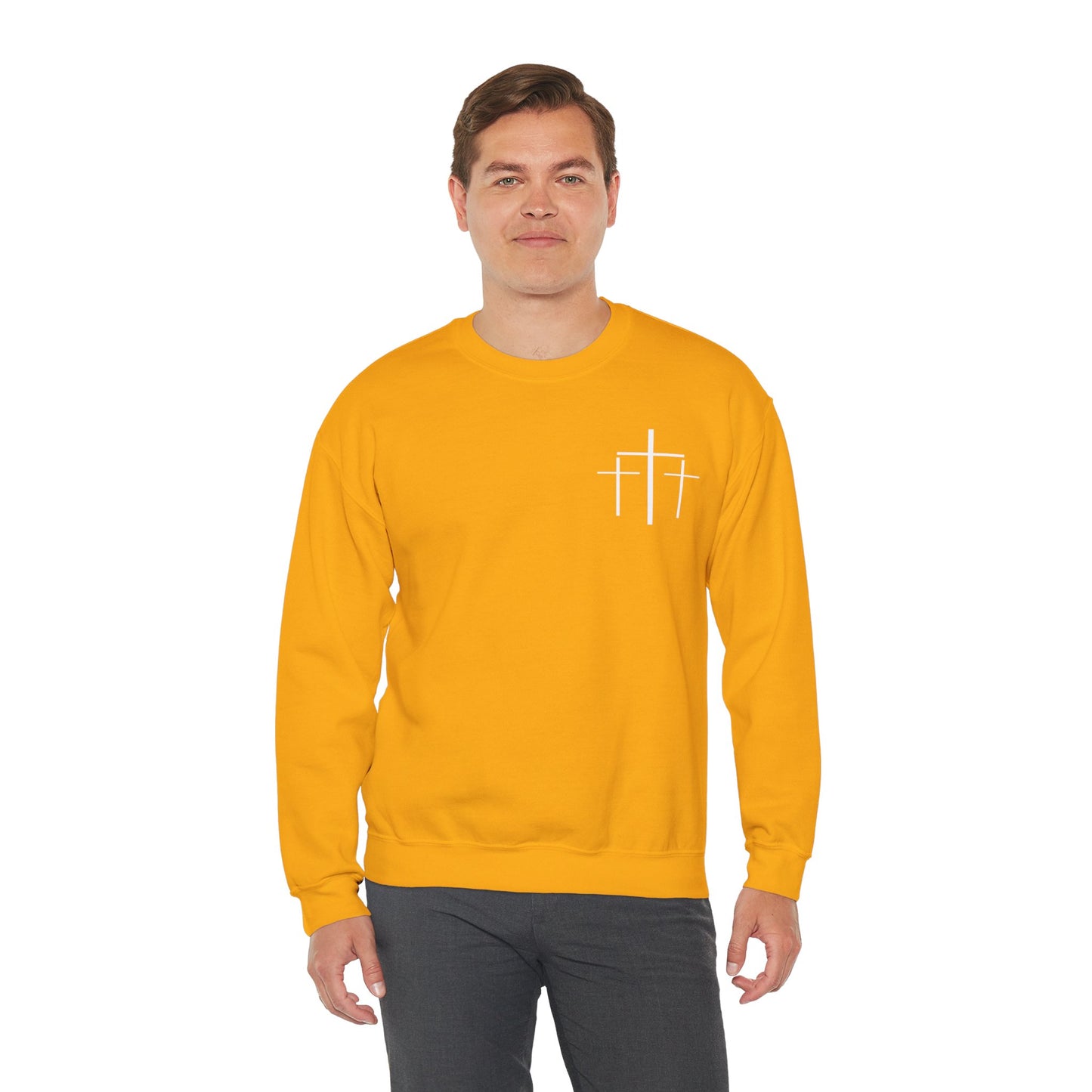 Faith Over Fear 3 Crosses  Unisex Heavy Blend™ Crewneck Christian Sweatshirt