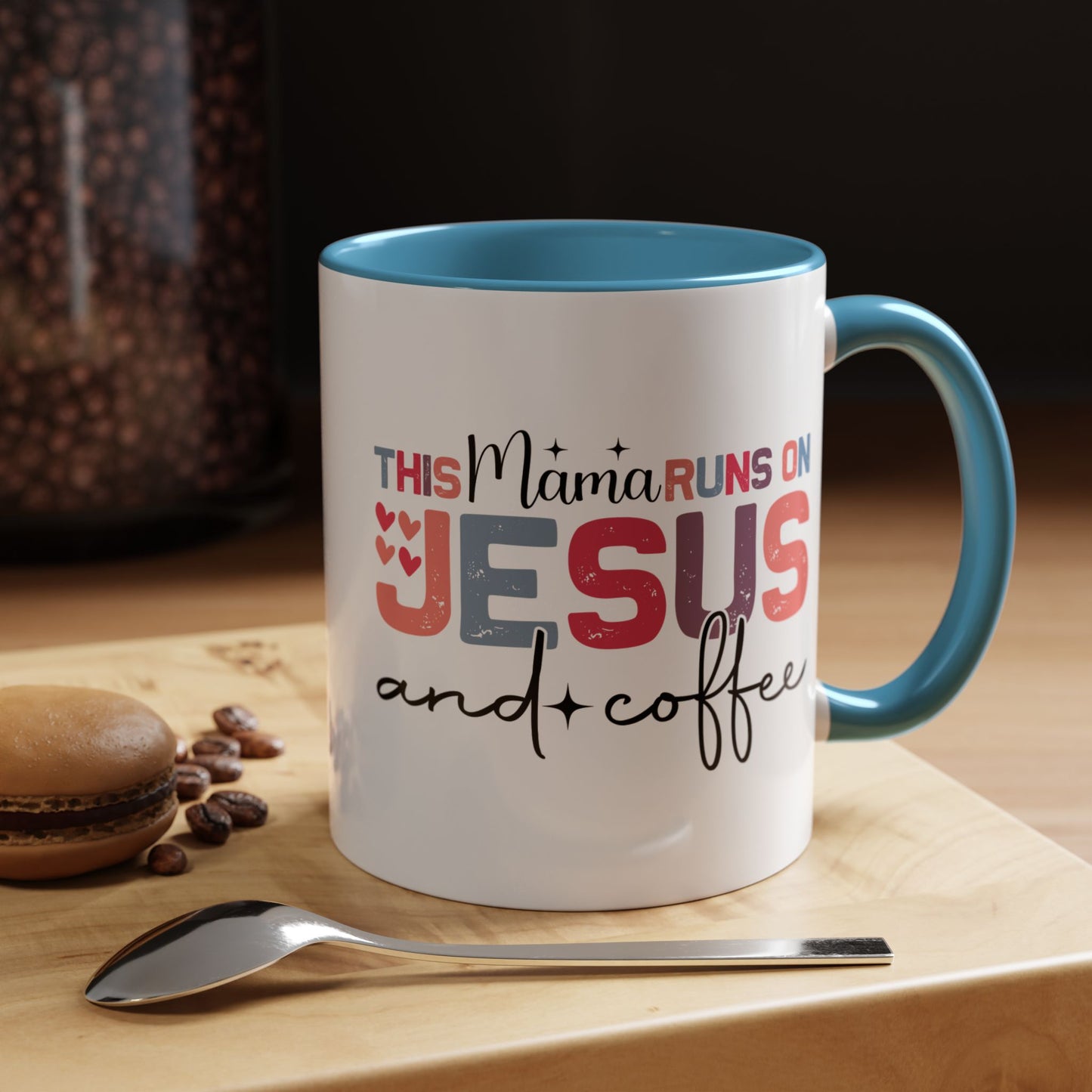 Christian Ceramic Mug - This Mama Runs On Him & Coffee Christian Accent Coffee Mug (11, 15oz)