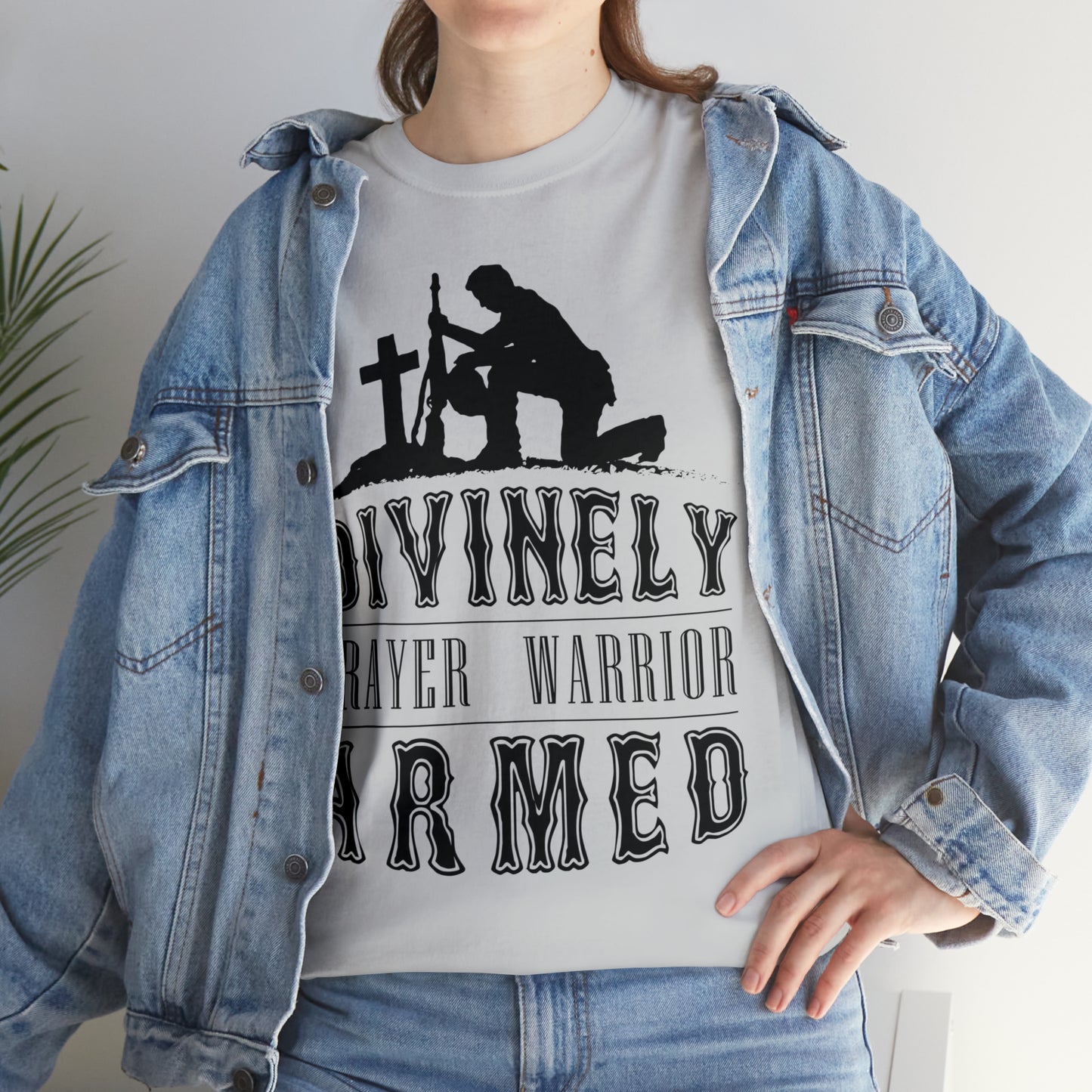 Divinely Armed Prayer Warrior Unisex Heavy Cotton Tee