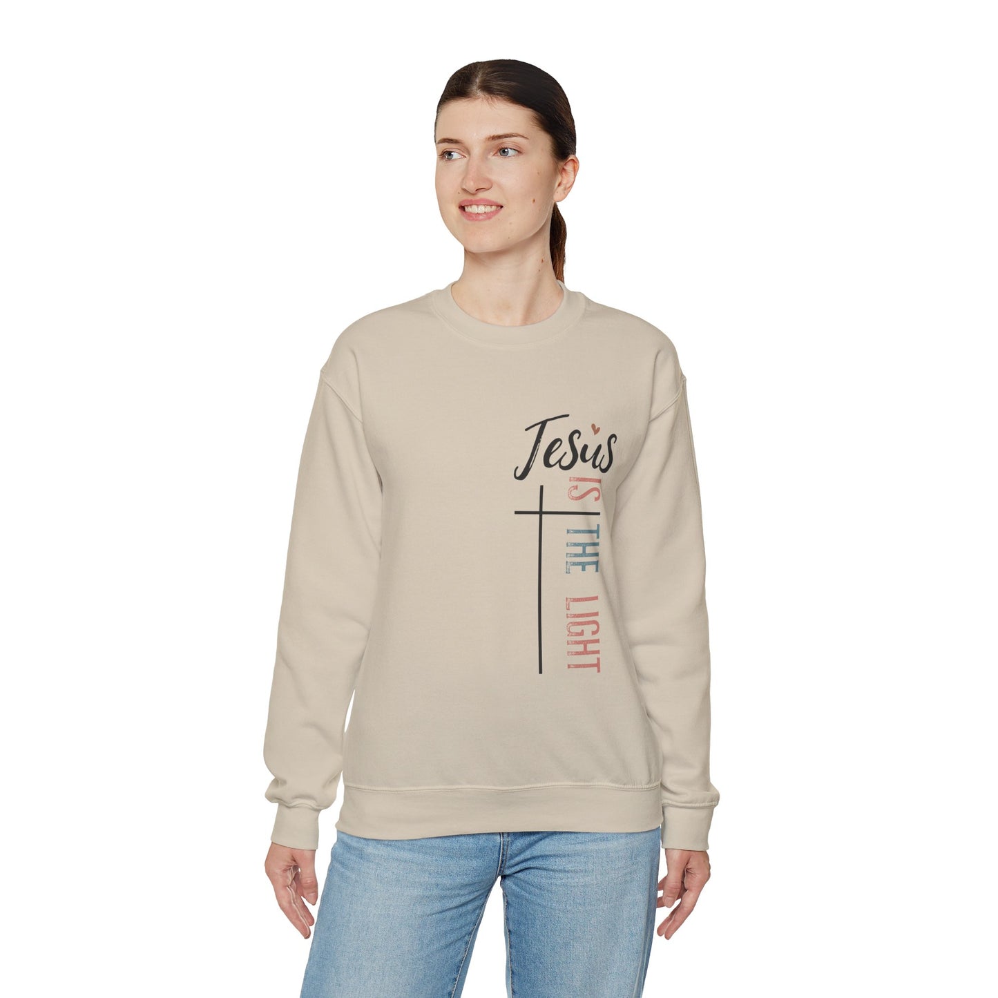 Jesus Is The Light Women's Heavy Blend™ Crewneck Christian Sweatshirt