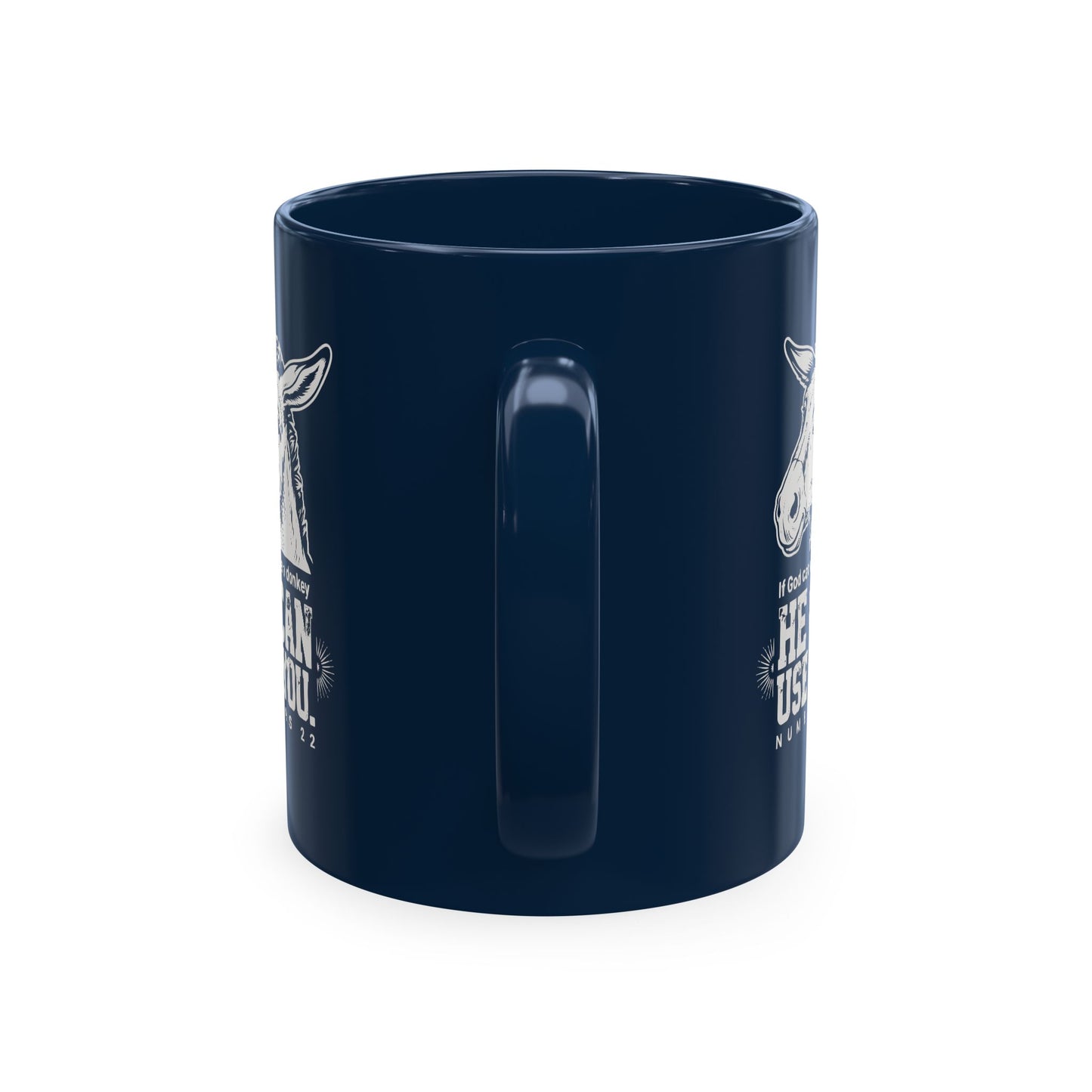Donkey Wisdom Christian Multicolor Ceramic Mug — "If God Can Use A Donkey, He Can Use You" Faith & Farmhouse Coffee Cup