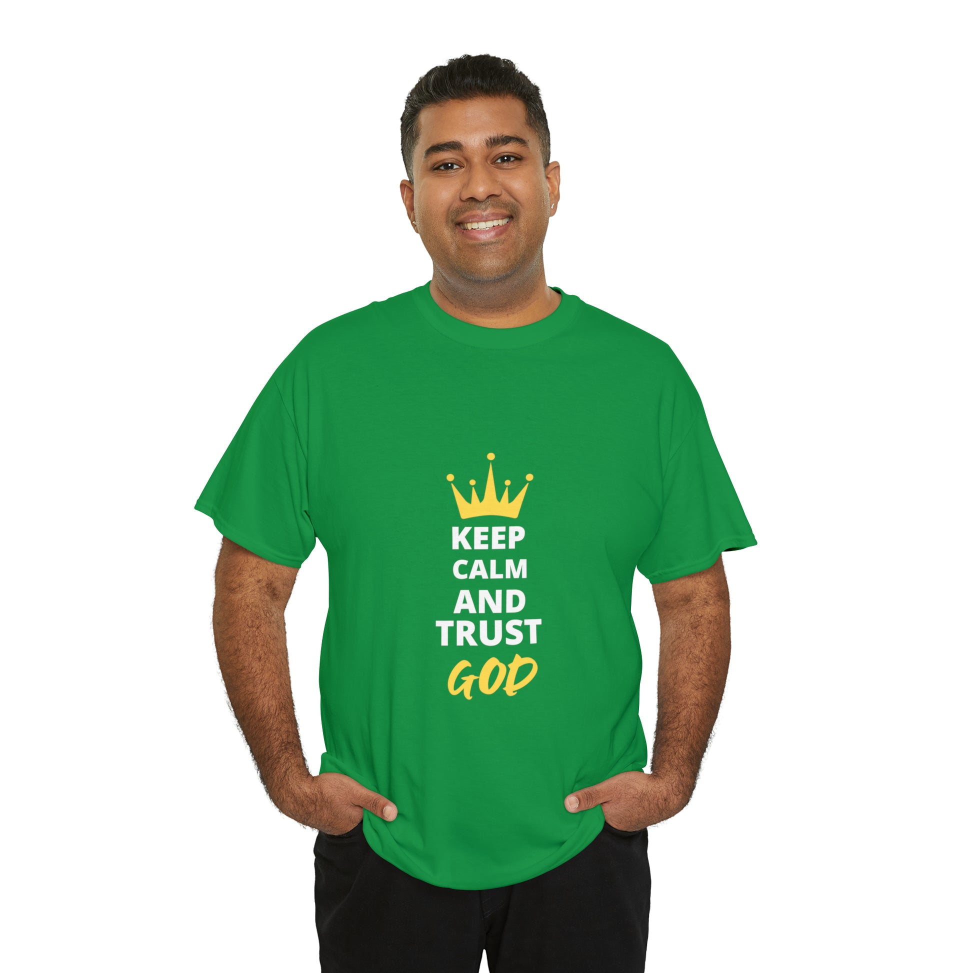 Keep Calm And Trust God Unisex Heavy Cotton Tee Printify