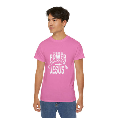 There Is Power In The Name Of Jesus Unisex Christian Ultra Cotton Tee Printify