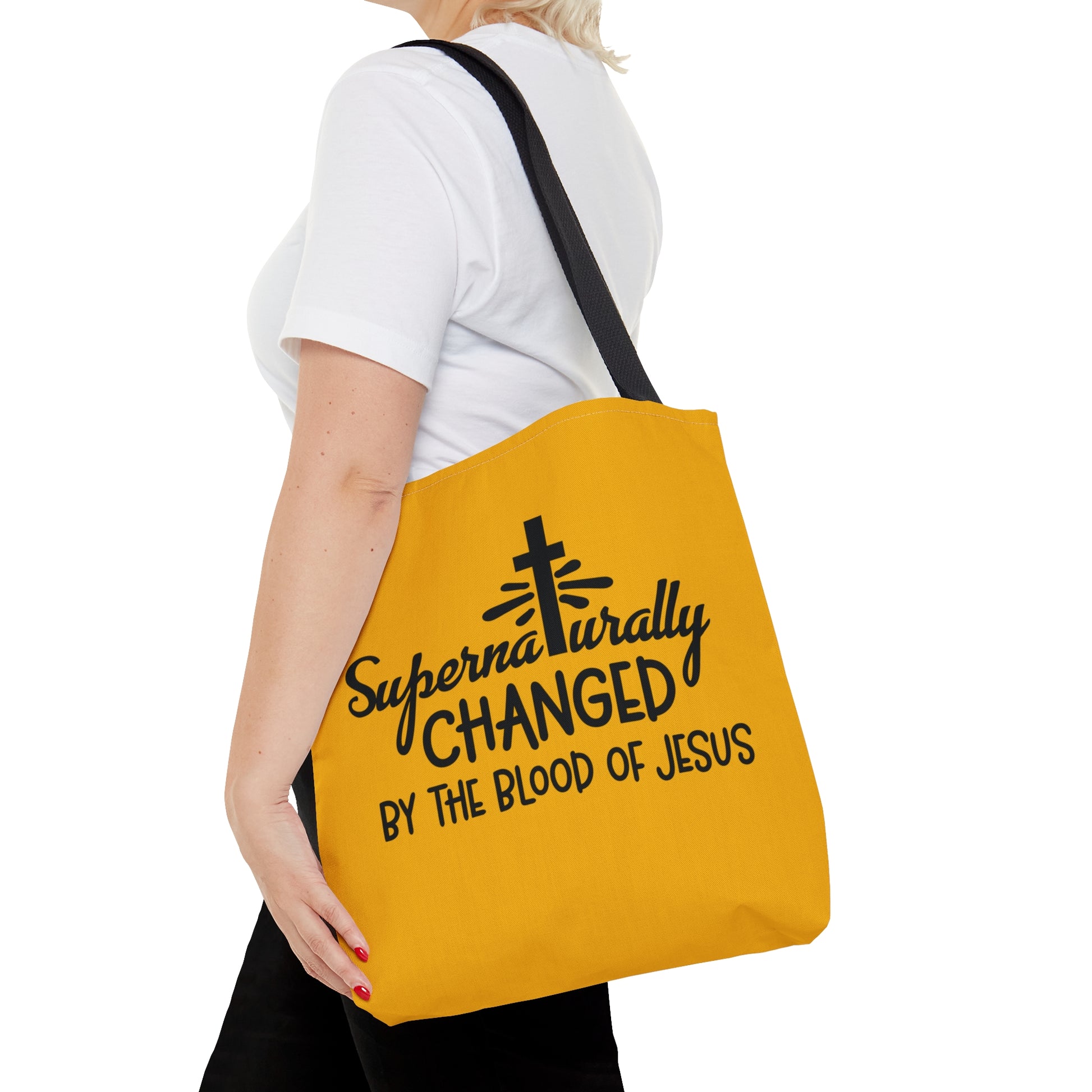 Supernaturally Changed By The Blood Of Jesus Christian Tote Bag Printify