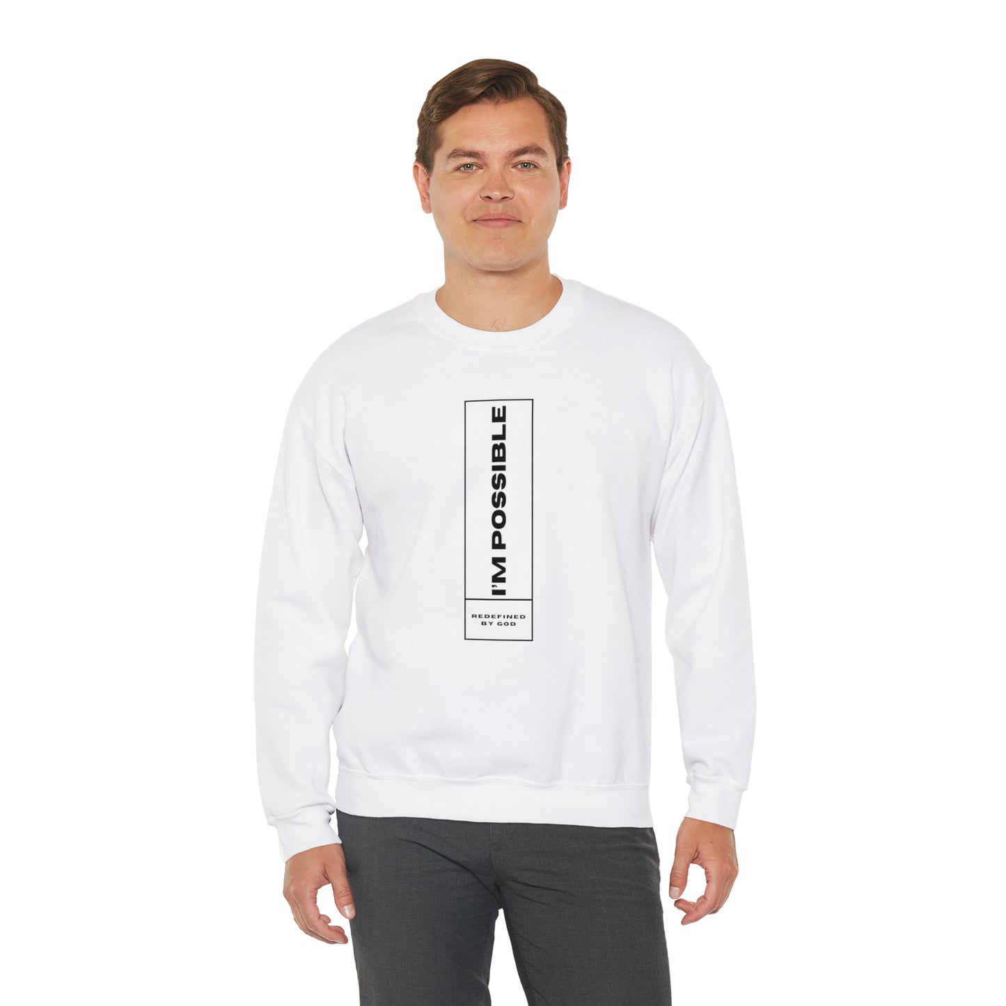 I'm Possible Redefined By God Unisex Heavy Blend™ Crewneck Sweatshirt Printify