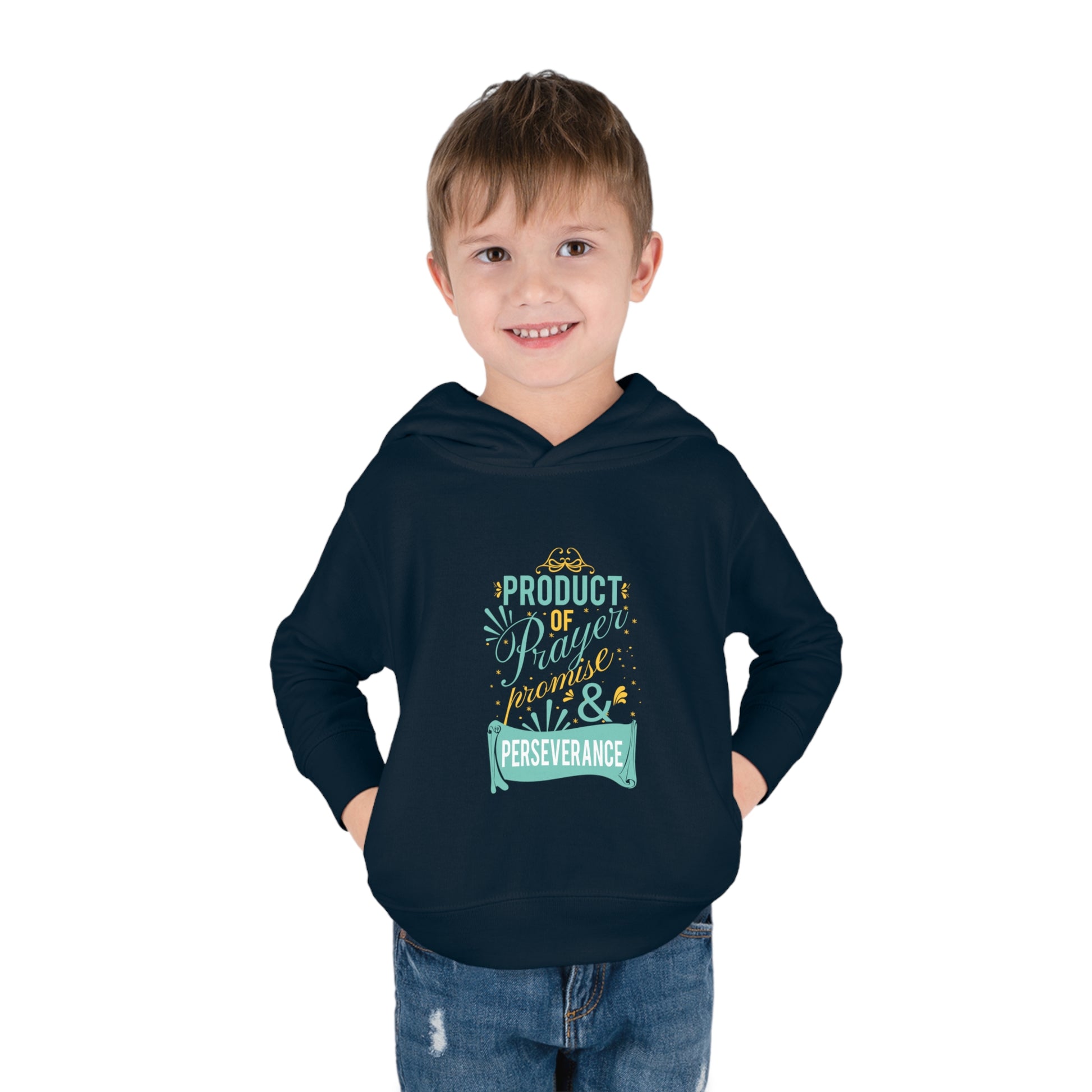 Product Of Prayer Promise & Perseverance Toddler Christian Pullover Fleece Hoodie Printify