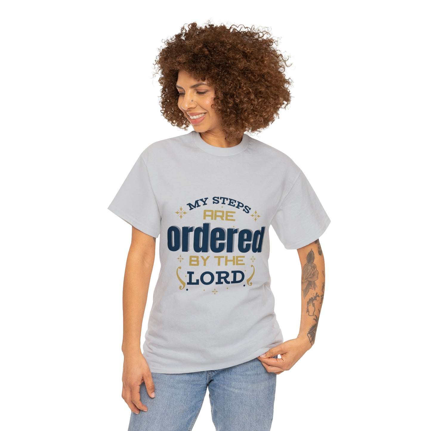 My Steps Are Ordered By The Lord Unisex Heavy Cotton Tee