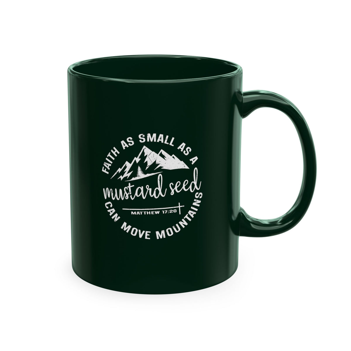 Mustard Christian Ceramic Mug — "Faith as Small as a Mustard Seed" Inspirational Coffee Cup
