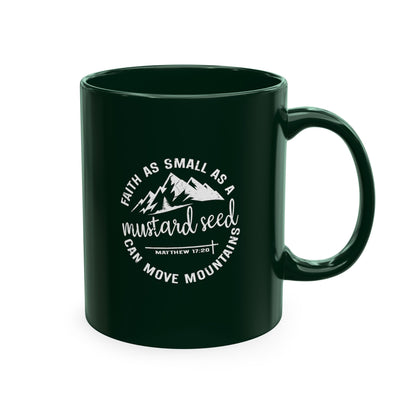Mustard Christian Ceramic Mug — "Faith as Small as a Mustard Seed" Inspirational Coffee Cup