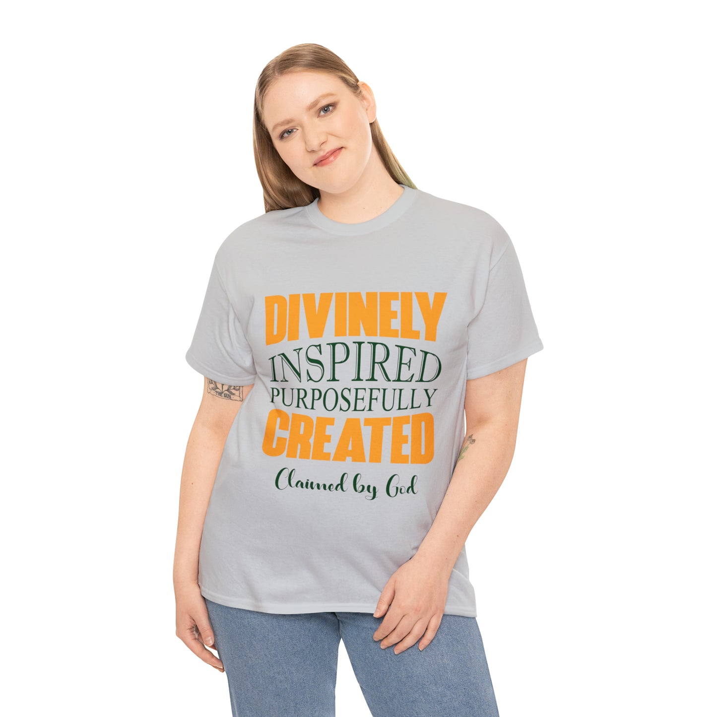 Divinely Inspired Purposefully Created Unisex Heavy Cotton Tee