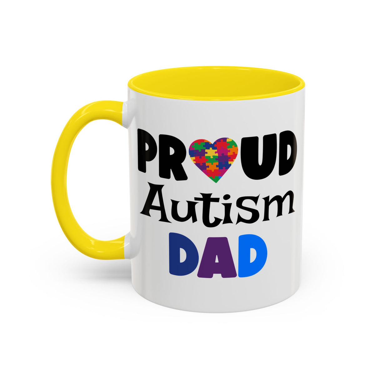 Proud Autism Dad Accent Coffee Mug - Perfect Gift for Fathers
