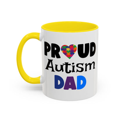 Proud Autism Dad Accent Coffee Mug - Perfect Gift for Fathers