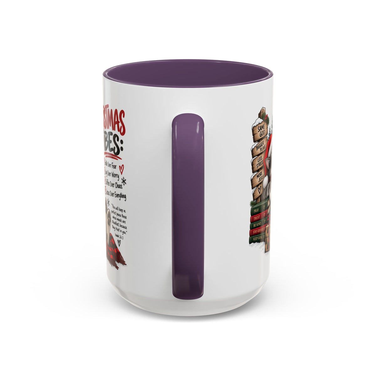 Christmas Vibes: Jesus Over Everything Santa Cat Coffee Mug