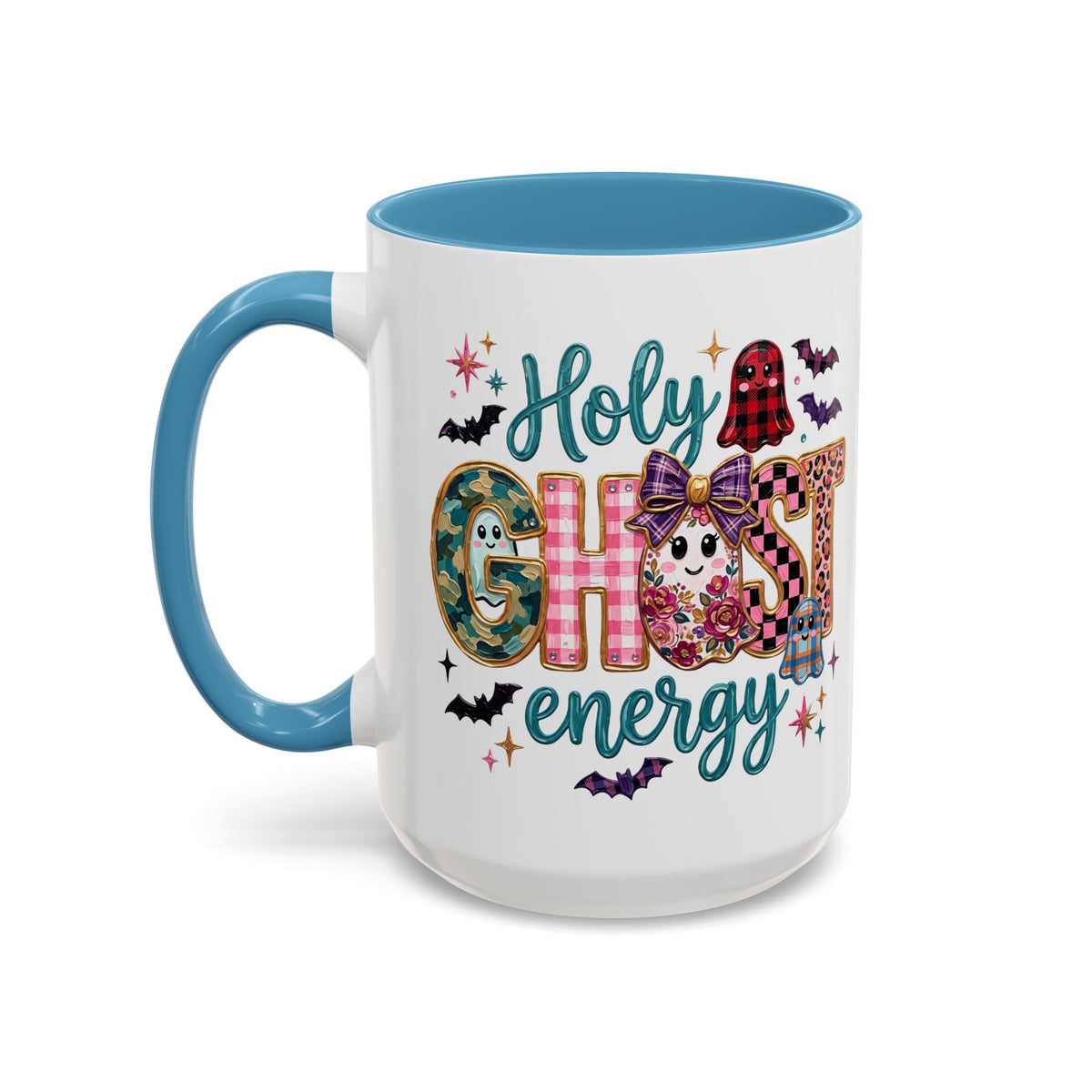 Accent Christian Coffee Mug — "Holy Ghost Energy" Halloween Cute Spooky Ceramic Mug (11/15oz)