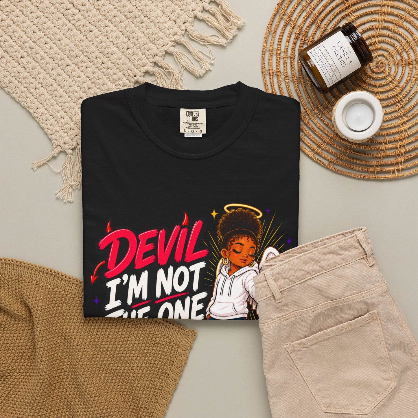 Devil I'm Not the One Today T-Shirt — Funny Angel vs Devil Graphic Tee - ClaimedbyGodDesigns