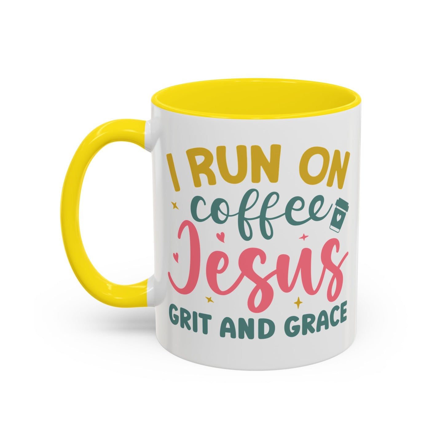 Inspirational Coffee Accent Mug - "I Run on Coffee & " - Perfect Gift for Faith & Coffee Lovers