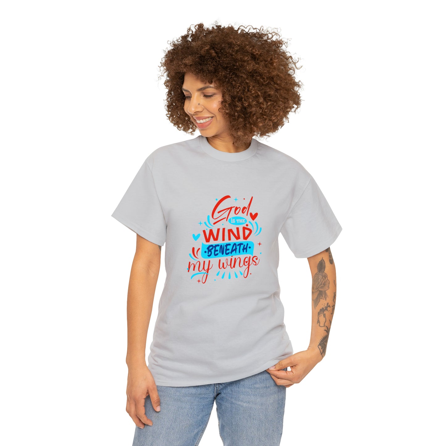 God Is The Wind Beneath My Wings Unisex Heavy Cotton Tee