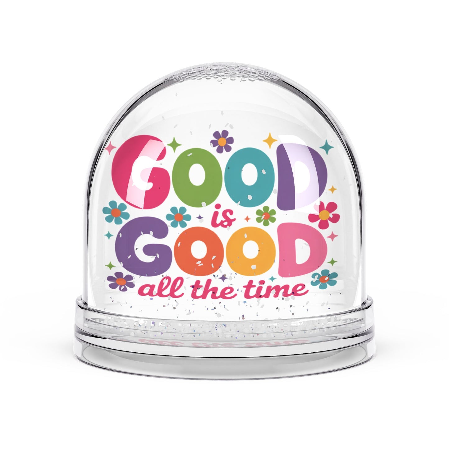 Christian Snow Globe, Religious Home Decor, Inspirational Gift, Christmas Decoration, He Is Good All The Time