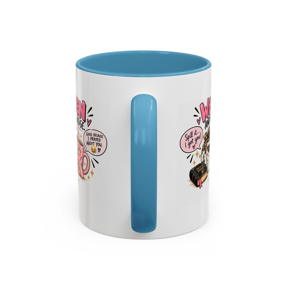Coffee Mug — "We Listen and We Don't Judge" Inspirational Pink Ceramic Mug (11/15oz)