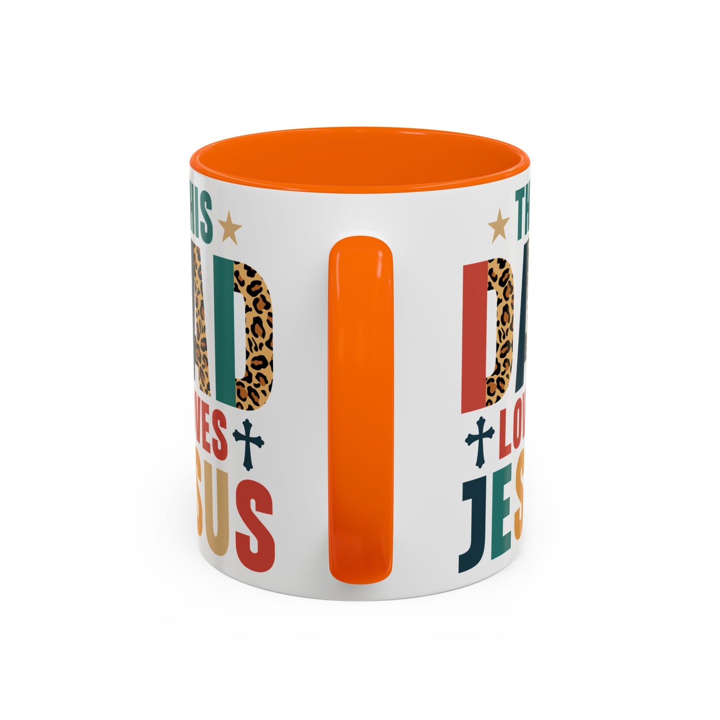 This Dad Loves Him Accent Coffee Mug - Perfect Gift for Father's Day and Christian Dads